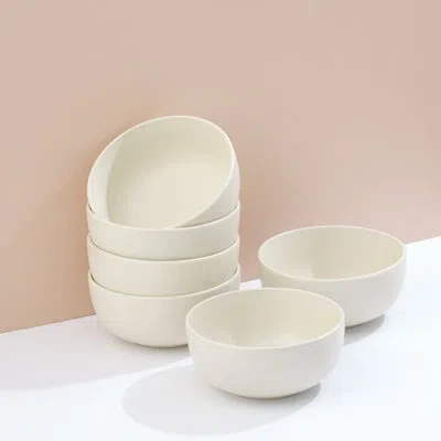 Joyjolt Mesa 6pc Stoneware Soup Bowl Set In Matte Linen