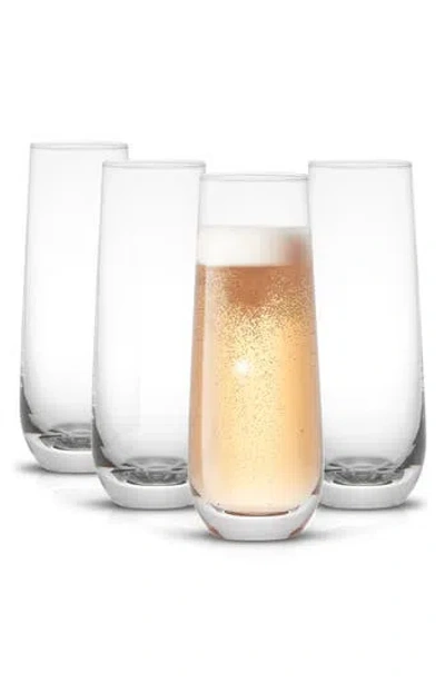 Joyjolt Milo Set Of 4 Crystal Mimosa Flutes In Clear