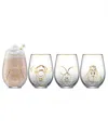 Joyjolt Pooh Spirits Hero Faces Stemless Drinking Glasses, Set Of 4