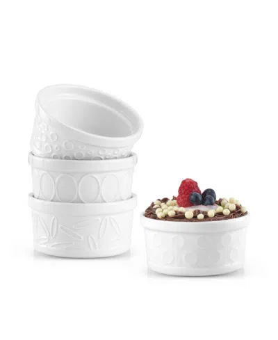 Joyjolt Porcelain Ramekins, Set Of 4 In White
