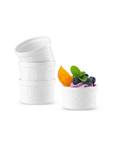 Joyjolt Porcelain Ramekins, Set Of 4 In White