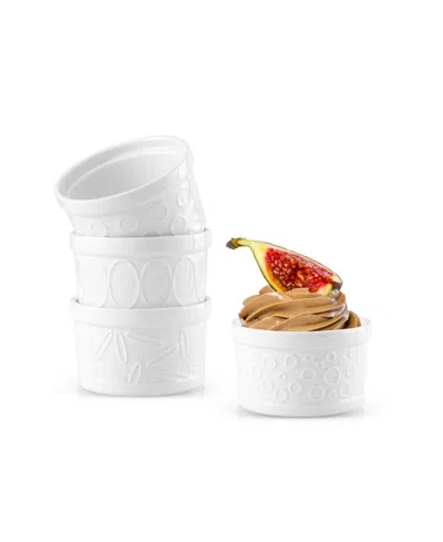 Joyjolt Porcelain Ramekins, Set Of 4 In White