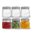 Joyjolt Regular Set Of 6 Mason Jars With Airtight Lid In Clear