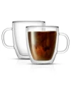 Joyjolt Serene Double Wall Coffee Mugs Set Of 2 In Clear