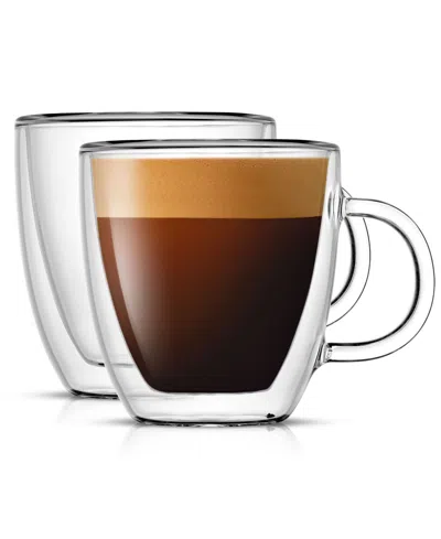 Joyjolt Savor Double Wall Espresso Glasses, Set Of 2 In Clear