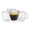 Joyjolt Savor Double Wall Insulated Espresso Glasses - 5.4 oz - Set Of 4 In Transparent