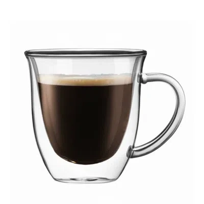 Joyjolt Serene Double Wall Coffee Mugs, 7.4oz. In Clear