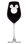 Joyjolt Set Of 2 Disney® Red Wine Glass In Black