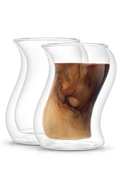 Joyjolt Set Of Two Pivot Double Wall Coffee Glass In Clear