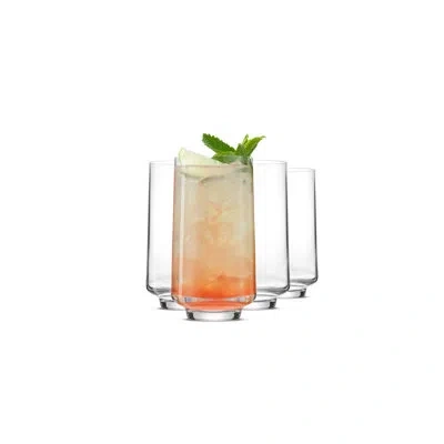 Joyjolt Sidney 16oz Hb, Set Of 4, Clear