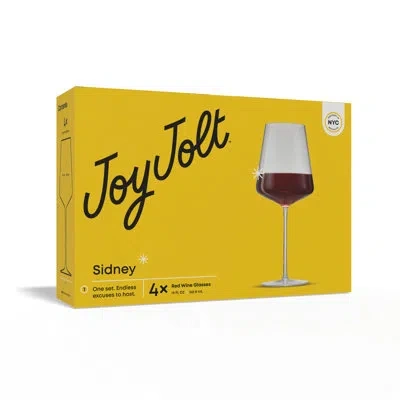 Joyjolt Sidney 22.5oz Burgundy, Set Of 4, Clear