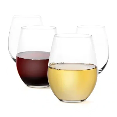 Joyjolt Spirits 4-pc. Wine Glass In White