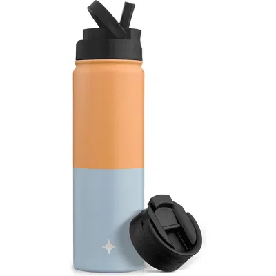Joyjolt Stainless Steel Lidded Water Bottle In Orange/blue