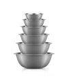 Joyjolt Stainless Steel Mixing Bowl, Set Of 6 In Gray,silver