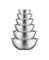 Joyjolt Stainless Steel Mixing Bowl, Set Of 6 In Silver