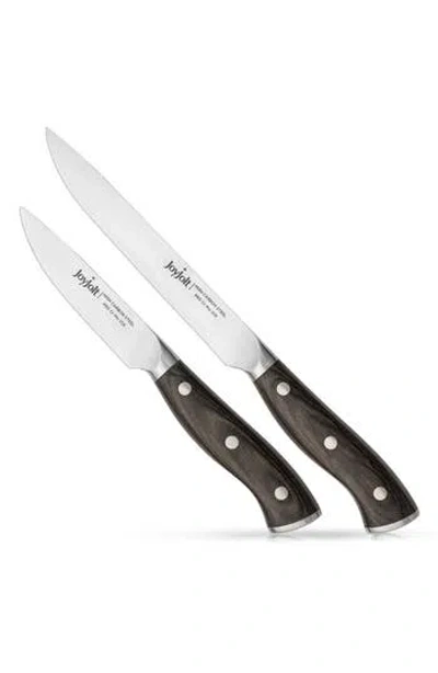 Joyjolt Stainless Steel Utility Knife & Paring Knife 2-piece Set In Burgundy
