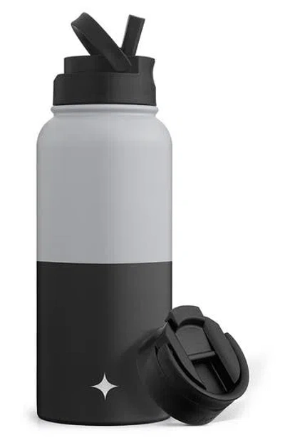 Joyjolt Stainless Steel Water Bottle In Grey/black
