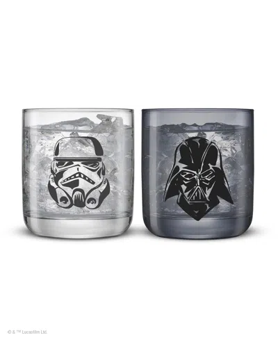 Joyjolt Star Wars Dark Side Monochrome Short Drinking Glasses, Set Of 2 In Multicolor
