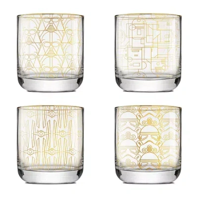 Joyjolt Star Wars Deco 4-pc. Double Old Fashioned In Yellow