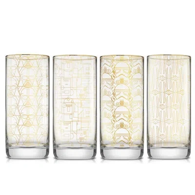 Joyjolt Star Wars Deco Collection Tall Highball Glass Set Of 4 13.5oz In Clear