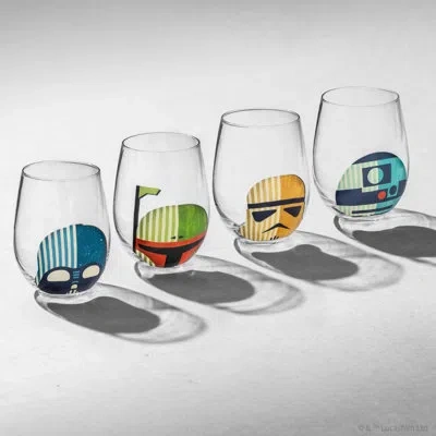 Joyjolt Star Wars Helmet Hues Stemless 19 Oz. Drinking Glass In Clear