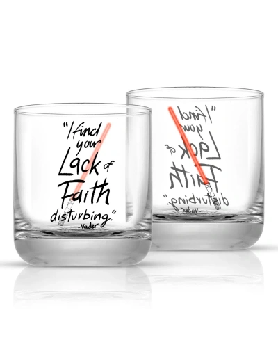 Joyjolt Star Wars New Hope Short Drinking Glasses, Set Of 2 In Clear,red