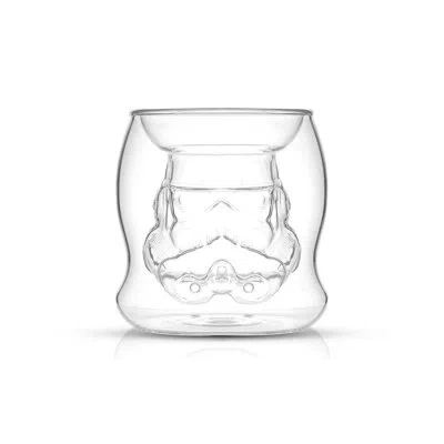 Joyjolt Star Wars Stormtrooper 3d Helmet Double Wall Espresso Glass 6.5oz. In Clear