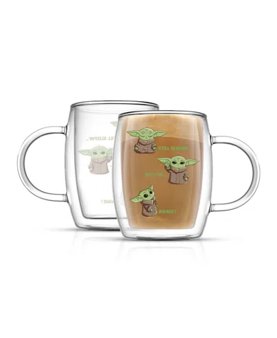 Joyjolt Star Wars The Mandalorian Awake Double Wall Coffee Glasses, Set Of 2 In Clear