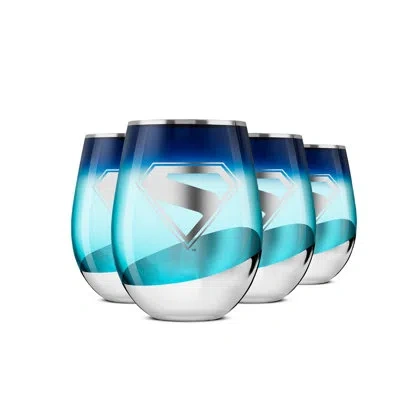 Joyjolt Superman A Symbol Of Hope Stemless Glasses - 19 oz - Set Of 4 In Multi