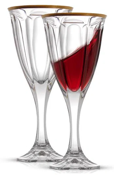 Joyjolt Windsor Crystal Red Wine Glass In Clear/gold