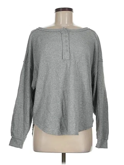 Pre-owned Joylab Long Sleeve Henley Shirt In Gray
