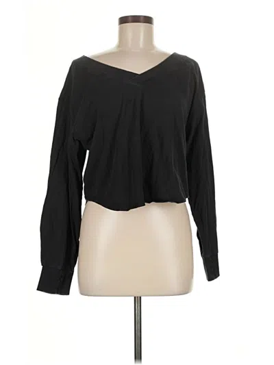 Pre-owned Joylab Long Sleeve Top Black One Shoulder Neckline Tops