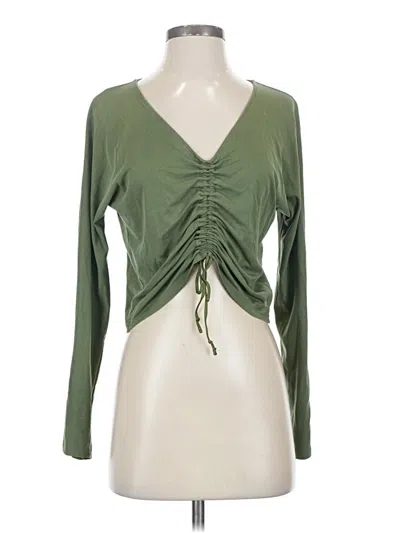 Pre-owned Joylab Long Sleeve Top Green Plunge Neckline Tops