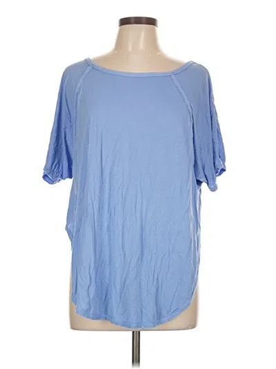 Pre-owned Joylab Short Sleeve Top Blue Cold Shoulder Neckline Tops