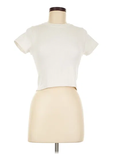 Pre-owned Joylab Short Sleeve Turtleneck In Ivory