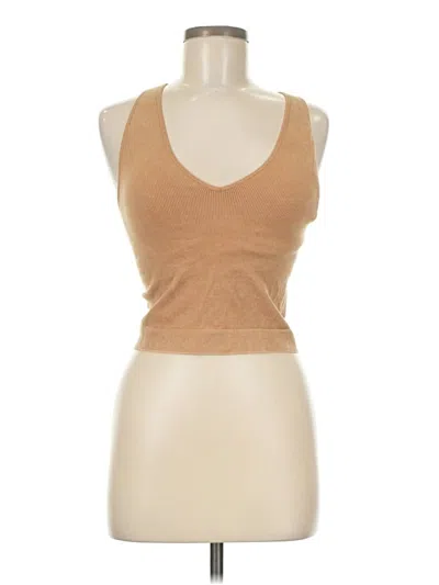 Pre-owned Joylab Tank Top Tan Halter Neckline Tops In Brown