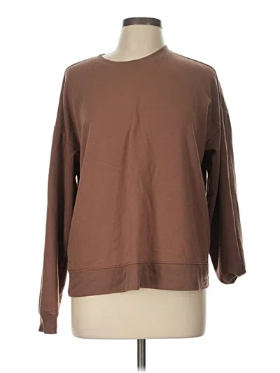 Pre-owned Joyspun 3/4 Sleeve T-shirt In Brown