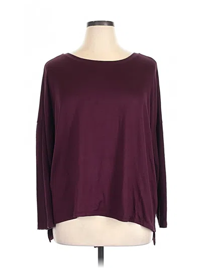 Pre-owned Joyspun 3/4 Sleeve T-shirt In Burgundy