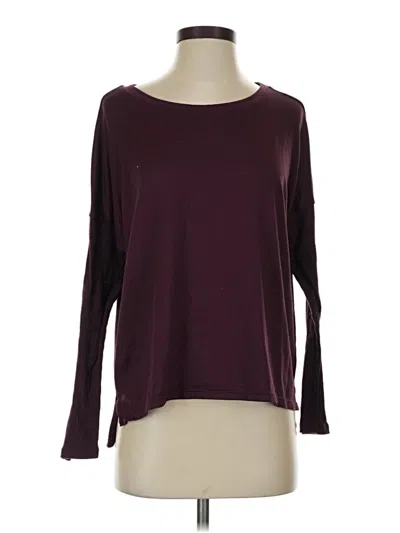 Pre-owned Joyspun 3/4 Sleeve T-shirt In Burgundy