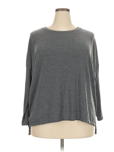 Pre-owned Joyspun 3/4 Sleeve T-shirt In Gray