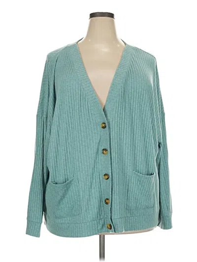 Pre-owned Joyspun Cardigan Sweater In Teal