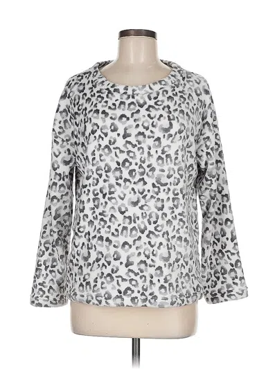 Pre-owned Joyspun Long Sleeve Blouse In Silver