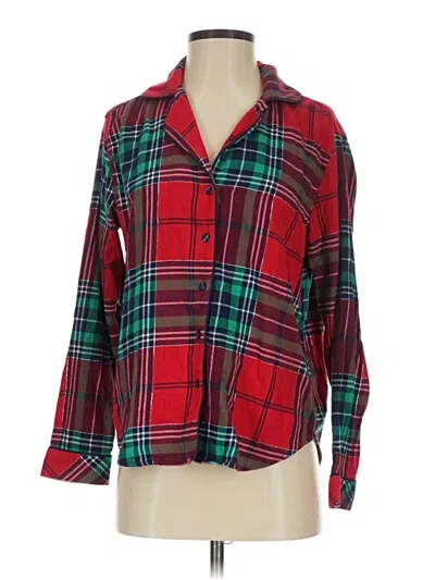 Pre-owned Joyspun Long Sleeve Button Down Shirt In Red