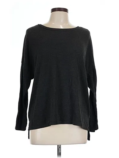 Pre-owned Joyspun Long Sleeve Top Black Boatneck Tops