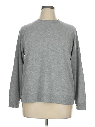 Pre-owned Joyspun Long Sleeve Top Gray Crew Neck Tops