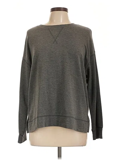 Pre-owned Joyspun Long Sleeve Top Gray Crew Neck Tops
