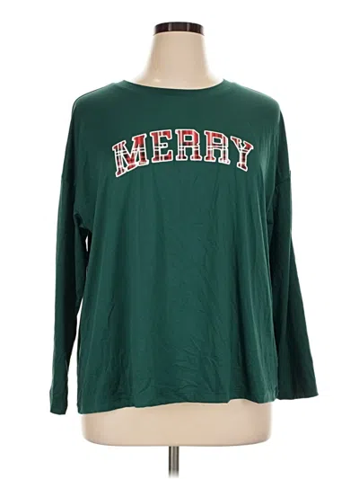 Pre-owned Joyspun Long Sleeve T-shirt In Green