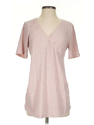 Pre-owned Joyspun Short Sleeve Blouse In Pink