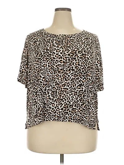 Pre-owned Joyspun Short Sleeve T-shirt In Brown