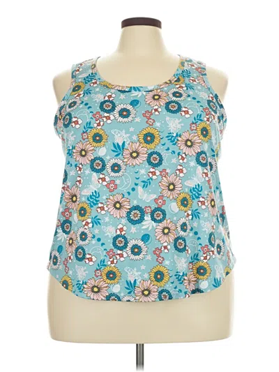Pre-owned Joyspun Sleeveless Blouse In Teal